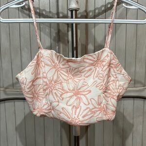 Pink Lily White and Pink Camisole Crop Top